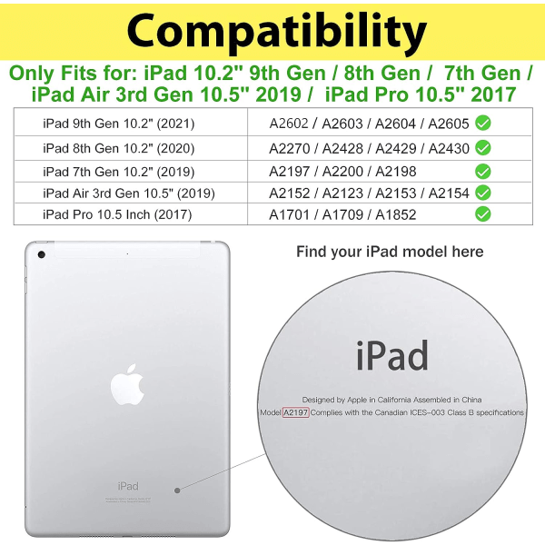 Lasten case iPad 9:lle/iPad 8:lle/iPad 7:lle (iPad 10.2"), iPad Air 3:lle