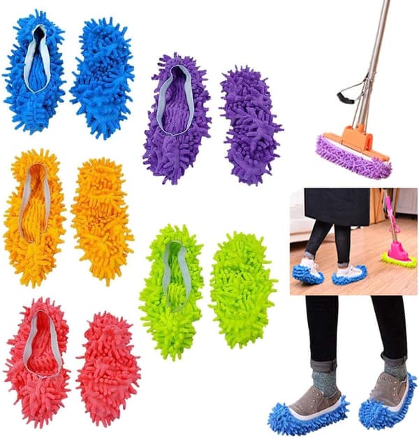 mopptofflor, Multifunktionella mikrofiberdammmoppskor Rengöringsstofflor