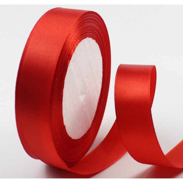 Rött Satinband Set med 2, 20mm