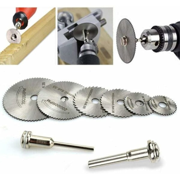 Set med 8 Mini Diamantkapskivor, HSS Runda Träskärande Sågblad