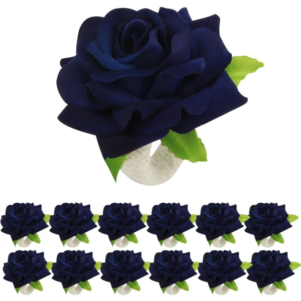 12 Emulation Flower Servettringar (Hidden Blue), Bröllopsmottagning