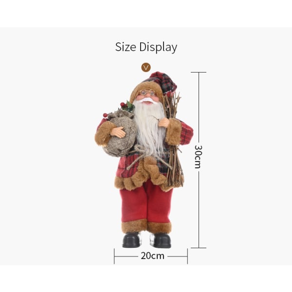 Traditionel julemandsfigur Stående Pere Noel dukkefigur f