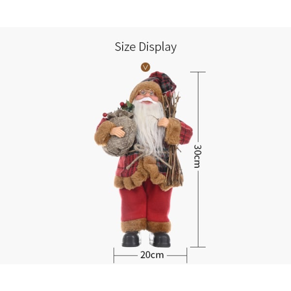 Traditionell Jultomtefigur Stående Pere Noel Dockfigur f