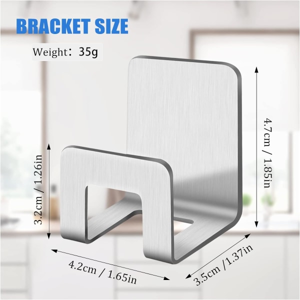 2-pack självhäftande svampställ (silver) Hållbart och mångsidigt