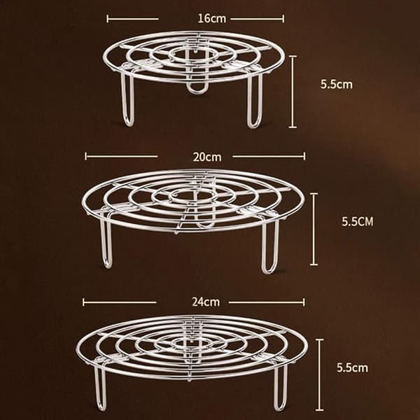 3 stk Runde Dampstativholdere, Robust Rustfrit Stål Dampkurv
