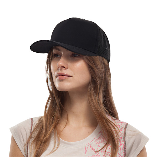 1-pakning, svart, 5-panel buet brem vanntett performance snapback-caps