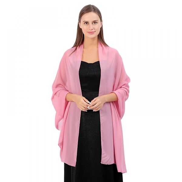 Mjuk Chiffon Scarf Sjal 200*70cm Rosa för Aftonklänning Bröllop Sjal Brud Sjal Damer
