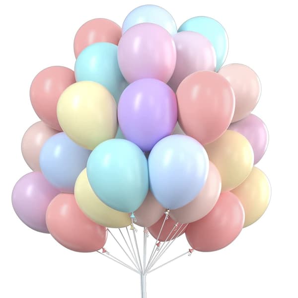 100 Multifarvede Balloner - Blandet Farve - Matte Latex Balloner