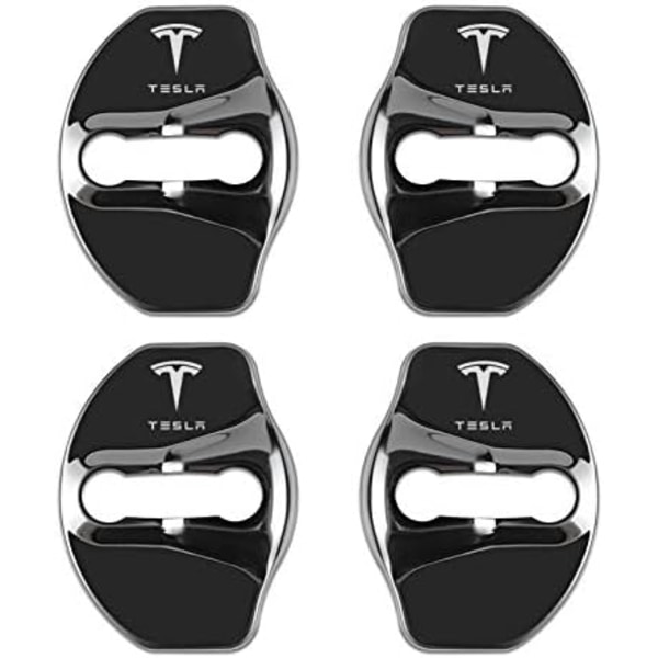 Asenna Teslan oven lukon cover 4 kpl ruostumattomasta teräksestä valmistettuun auton oven lukkokoteloon