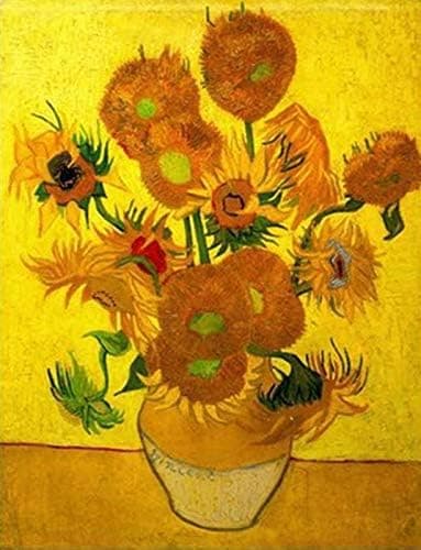 (30x40cm) Diamantmålning Kit Solros Van Gogh Diamantkonst Kit