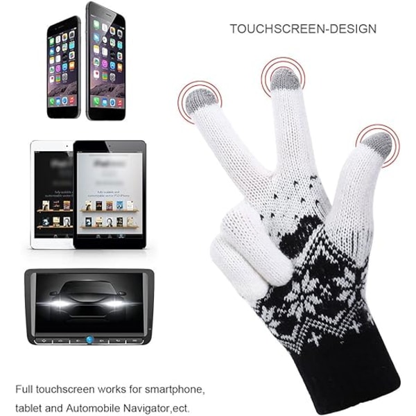 Touchscreen-handsker til kvinder 1 par vinterstrikkede handsker Touchsc