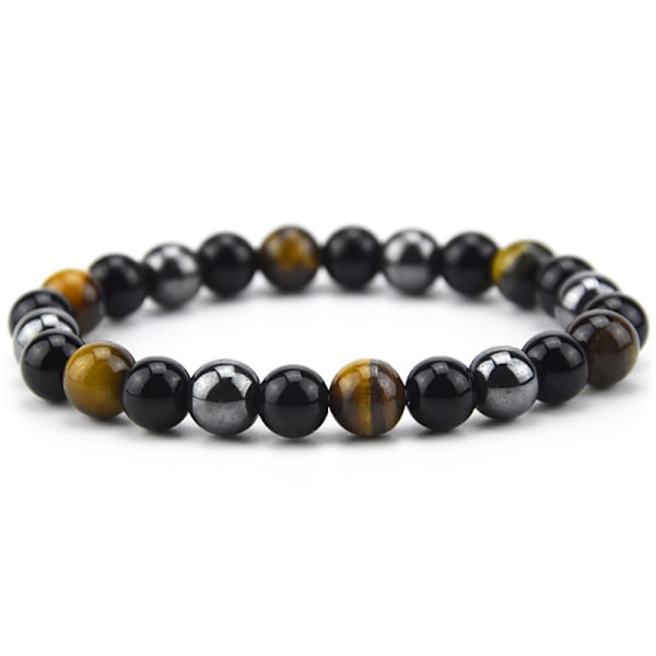 (8MM) Tiikerinsilmäkivi musta sappikivi obsidiaani-imitaatiorannekoru