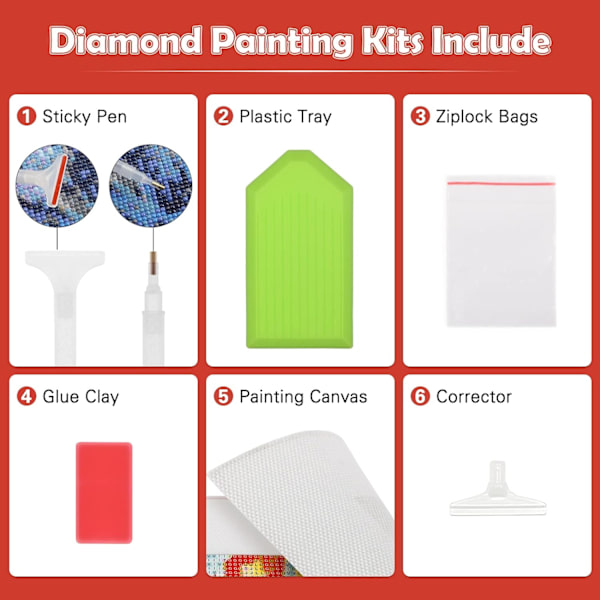 30x40cm 5D Diamantmålning Kit för Vuxna, Måne Diamantkonst Kit