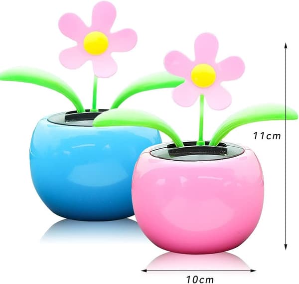 2 st Sol-Dansande Blommor, Bobble Head Bildekorationer, Solenergi