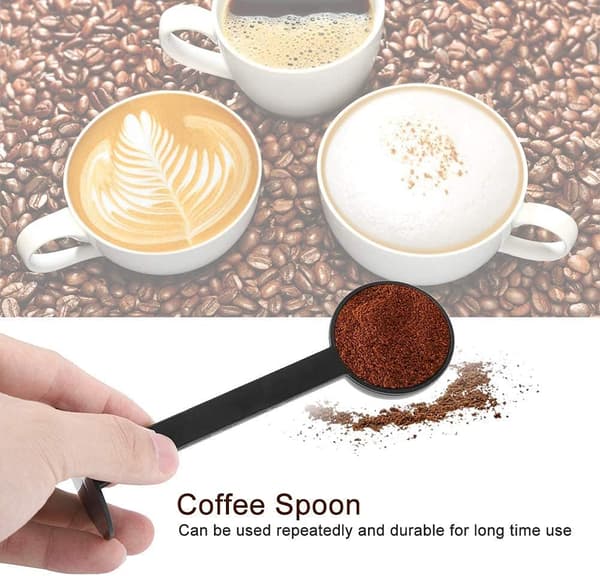 Multifunksjonell kaffestamper i plast, gjenbrukbar stående kaffeskje