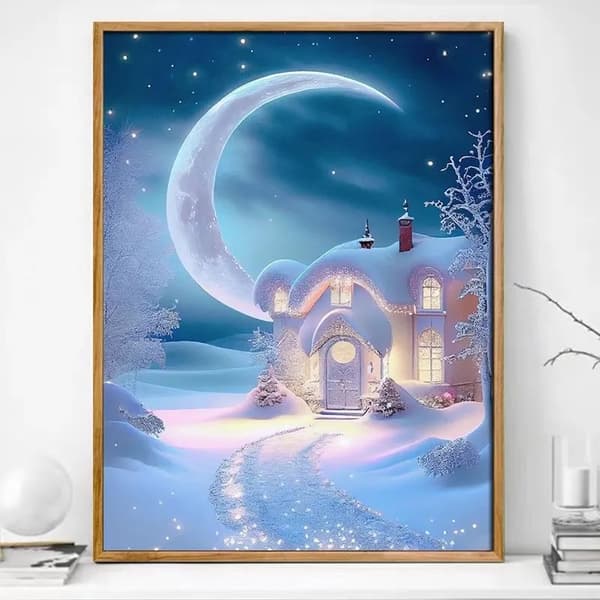 30x40cm Voksen Barn 5D DIY Diamantkunst Maleri Sett - Snøfe