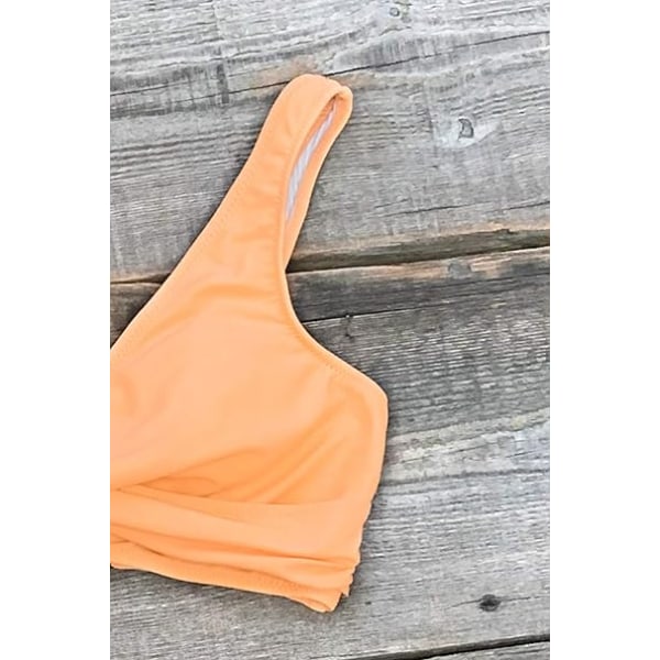 Dam Bikinitop med Rynkad Twist & Blommigt Mönster, Snörning, 2-delad