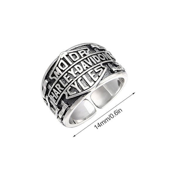 Harley Signet Ring, 925 Sterling Silver Biker Ring TA