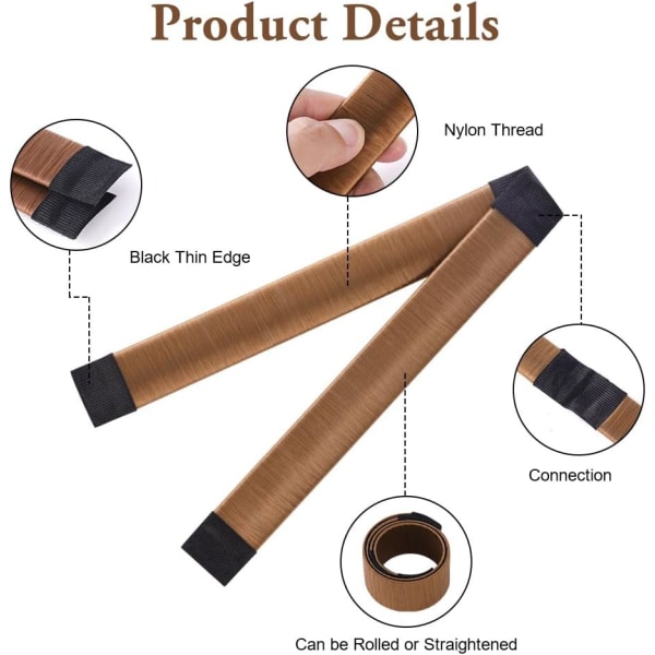 (Ljusbrun) 2-delad Bun Maker-set, Hårstiltillbehör