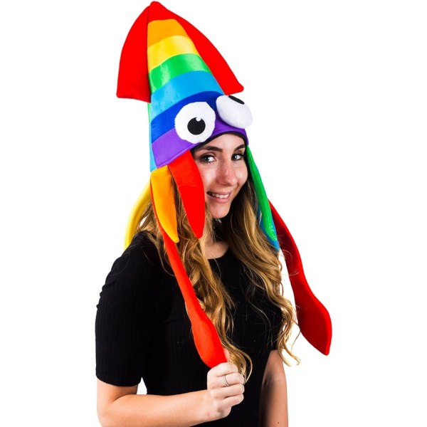 Squid Hat - Sæt med 2 - Rainbow Squid Hat - Havdyrshat - Regnb