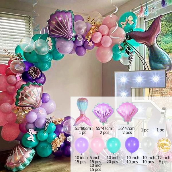 97st sjöjungfrutema födelsedagsfest dekoration ballongskalboll