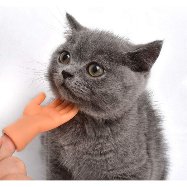 Cute Cat Mini Hands Touch Cheek Brushes Finger Legetøj, 4 stk