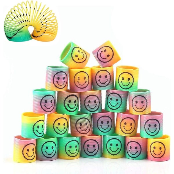 24pcs Rainbow Spiral Toys for Kids Educational Toys Magic Smile C