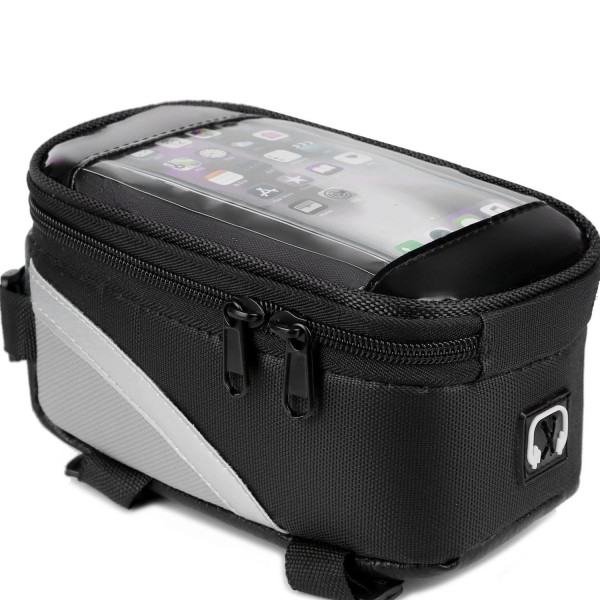 Styrbag till cykel (grå), praktisk cykelstyrebag