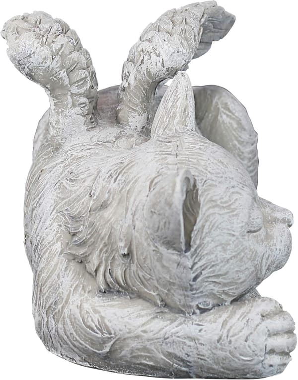 Katt Kjæledyr Engel Æresstatue Gravstein, 12*6.5*6.5cm, polyresin,
