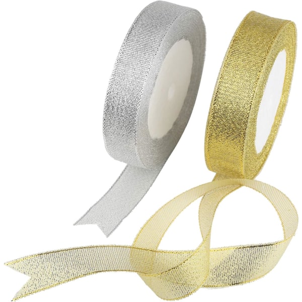 Organza ribbon made of glitter metal decorative ribbon, used for