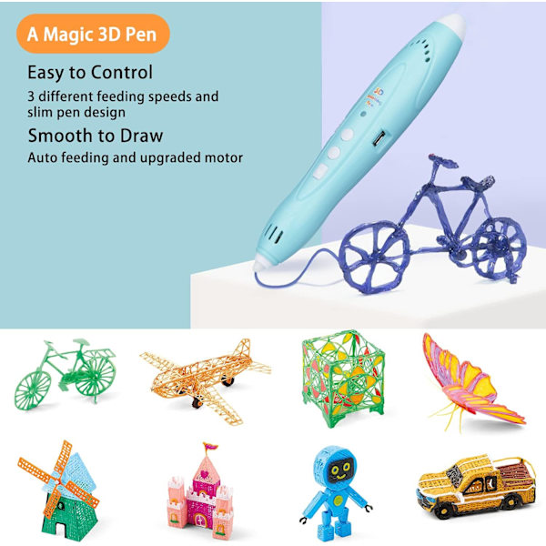 3D-kynä 4-vuotiaille ja sitä vanhemmille lapsille, 3D-tulostuskynä 3D-ajatteluun