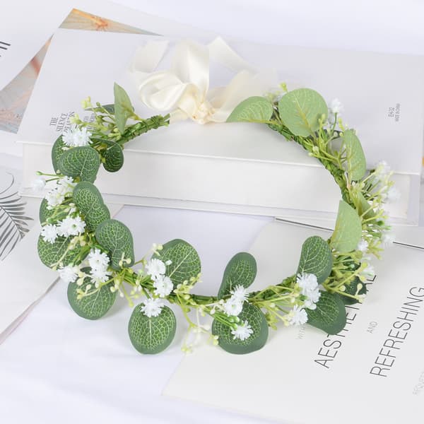 Håndlaget justerbar blomsterbrudekrone simuleringsblomsterhodeplagg