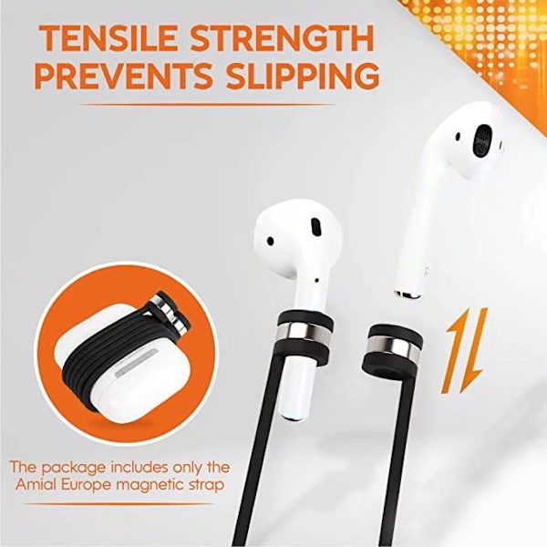 Rems som passar AirPods [Extra längd 70 cm] och Anti-Lost W