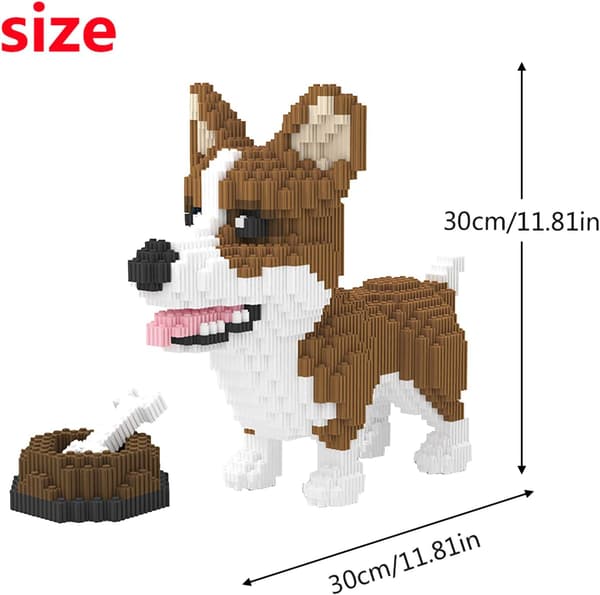 Hund Mikrobyggstenar Djur Mini Byggset Leksaksstenar Husdjur