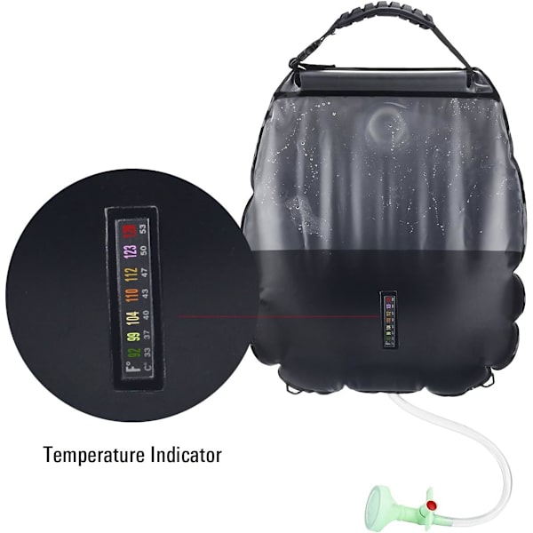 Solarduschpose, 5 Gallon/20L Bærbar Udendørs Solvarmer Premium