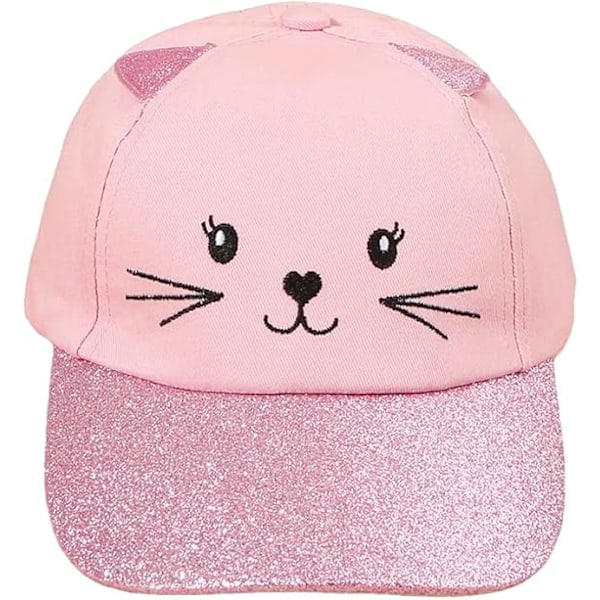 1 stk., kasketomkreds 54cm, børne katteøre baseball kasket pige sød killing justerbar snapback