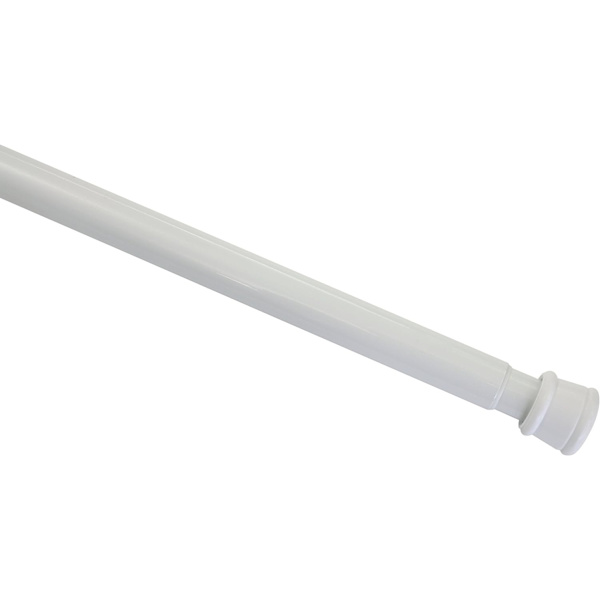 Gardinstång, Vit, Längd 50-90 cm, Metallstång, Utsträckbar