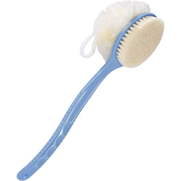 Shower Body Brush with Bristles and Loofah, Body Brush with Long