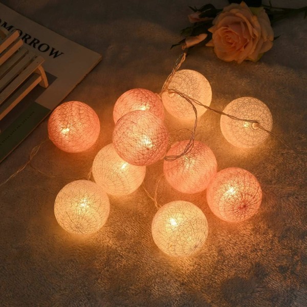 20 LED-bomuldskuglelys. Fairy Light String Lights Batter