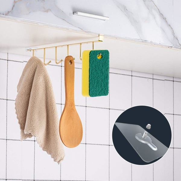 2-pack Teekoppshållare Under Hylla Kopps Hängare Torkställ 6 Krokar