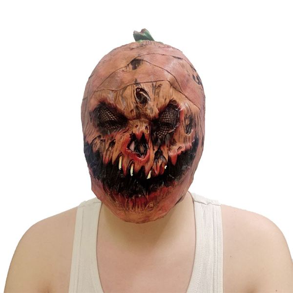 Halloween Græskarmaske - Skræmmende Masker til Halloween Kostume, Fancy Horror Latex Maske, Uhyggelig Realistisk