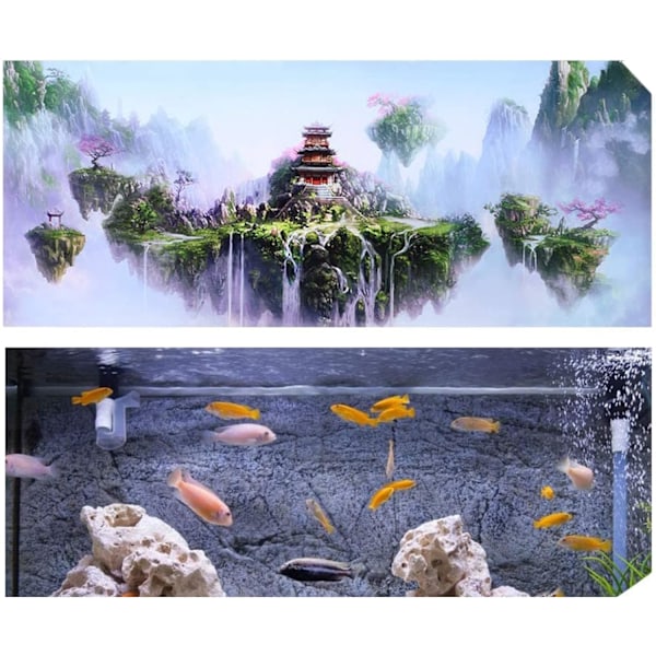 Akvariebakgrund Dekor 3D Bakgrund Affisch Dekoration för Akvarier och Terrarier