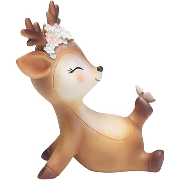 Deer Cake Topper, Söta Deer Figurines, 3D Resin Mini Deer Reindee