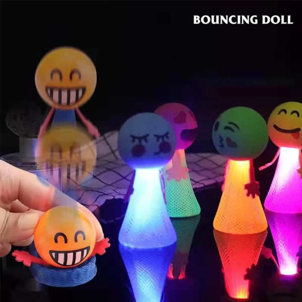 10-pack LED Light Up Spring Launcher Leksaker - Bouncy Party Favors f