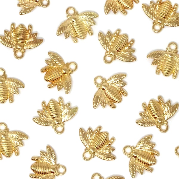 50 st Legerade honungsbi berlockhängen, DIY Craft smyckenstillverkning Ac