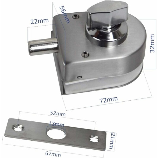 Dörrlås Säkerhet Stöldskydd Glasdörrlås Rostfritt stål På/