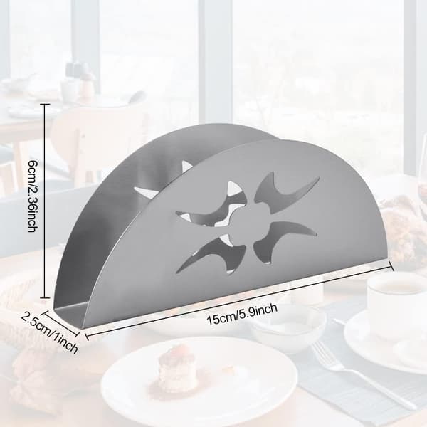 2 stk. Rustfrit Serviet Holder Fan-Formet Serviet Holder Hul Pap