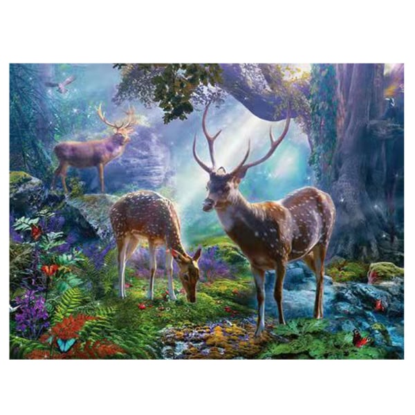 30x40 cm Vuxna barn 5D DIY Diamond Art Painting Kit - Forest Elk,