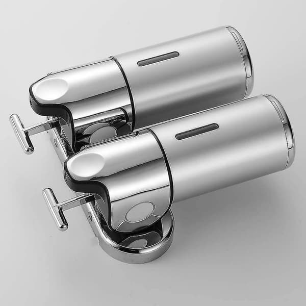 500 ml x 2 vægmonteret sæbedispenser, dobbelt hoved håndsæbedispenser flydende shower gel shampoo dis
