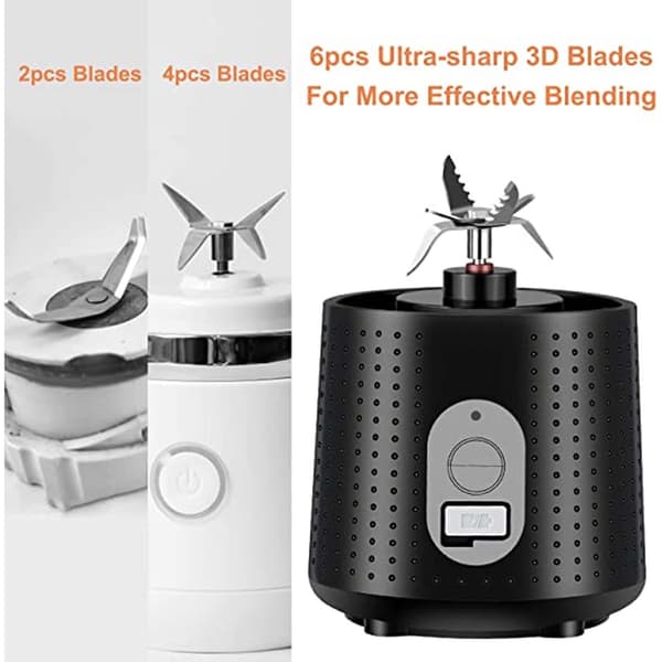 (Svart) Bärbar Blender för Smoothies och Shakes, Mini Bärbar B